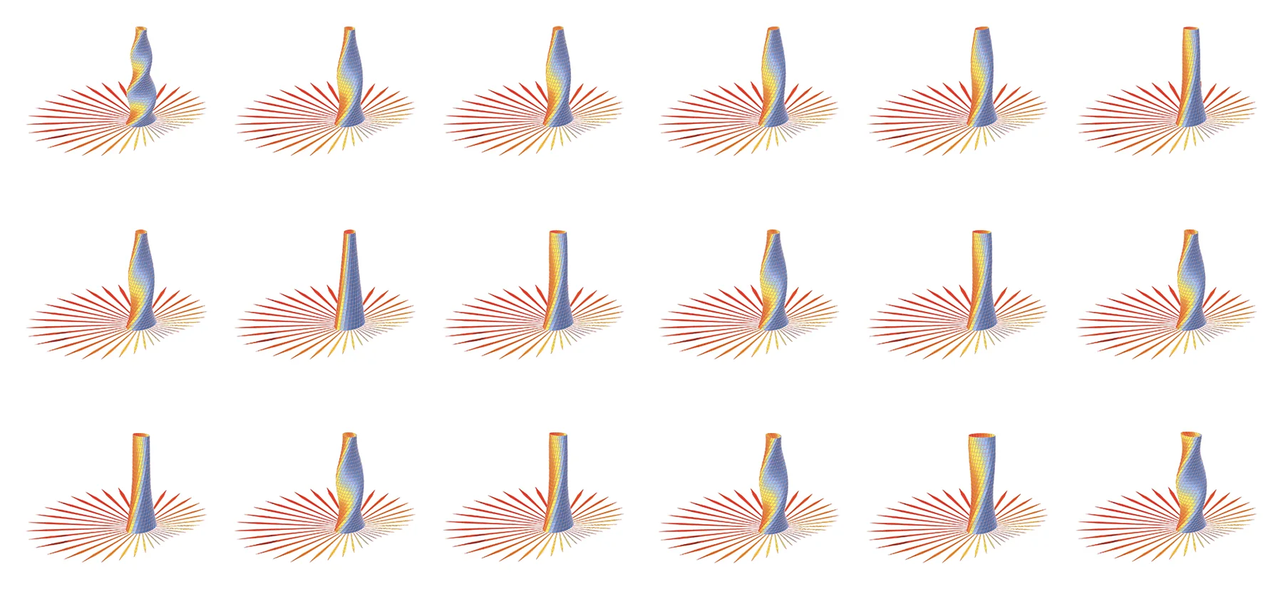 Optimisation results with radiation roses